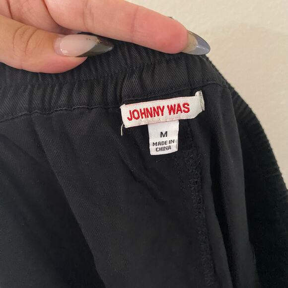 Johnny Was Black Cargo Pant with White Side Stripe sz Medium - Picture 6 of 7